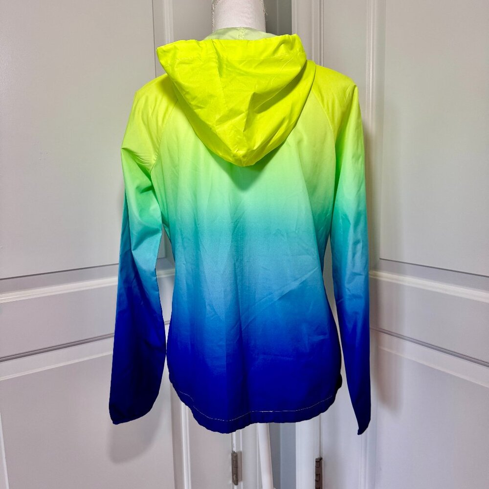 Fila Sport Windbreaker Jacket Ombre from Neon to Royal Blue size small - Picture 4 of 9